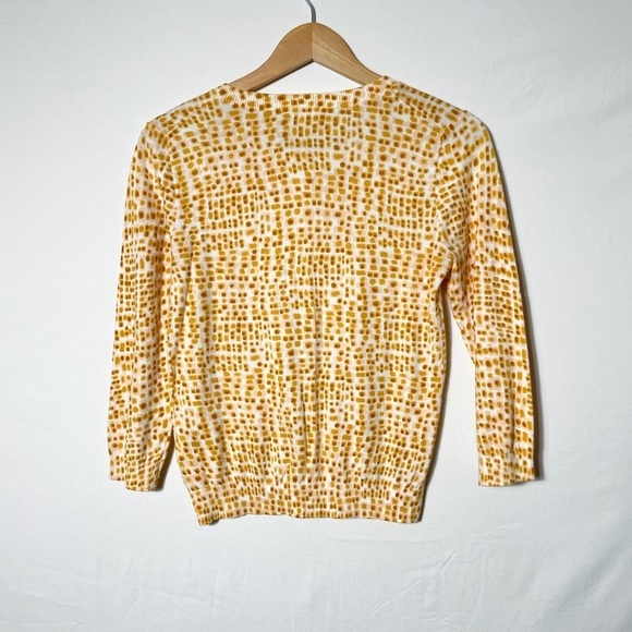 Jcrew 3/4 sleeve Sz. S pink and orange modern abstract patterned cardigan - Picture 5 of 10